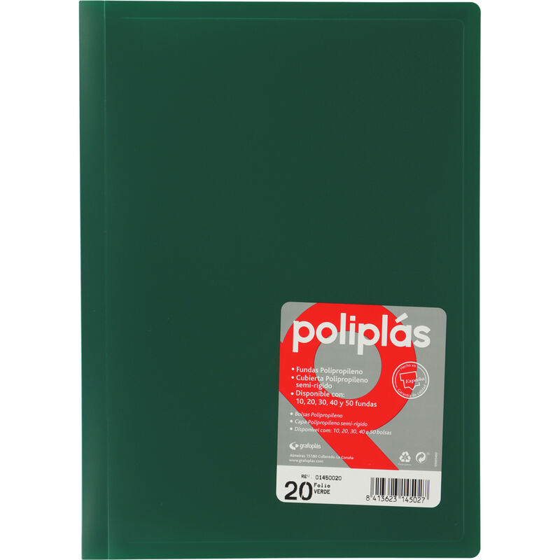 Poliplas 20 fundas folio opaco verde r: 01450020