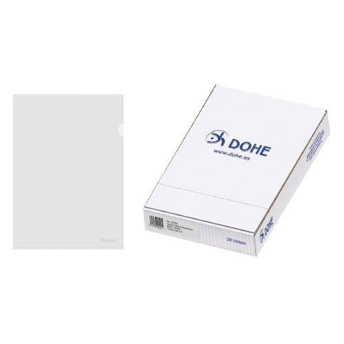 Caja 100 dossieres uñero basic cristal A4 217X305 100 u dohe 90591