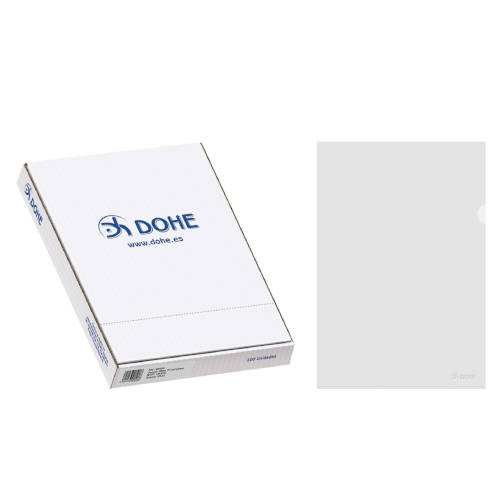 Caja 100 dossieres uñero basic cristal folio 225X330 100 u dohe 90590