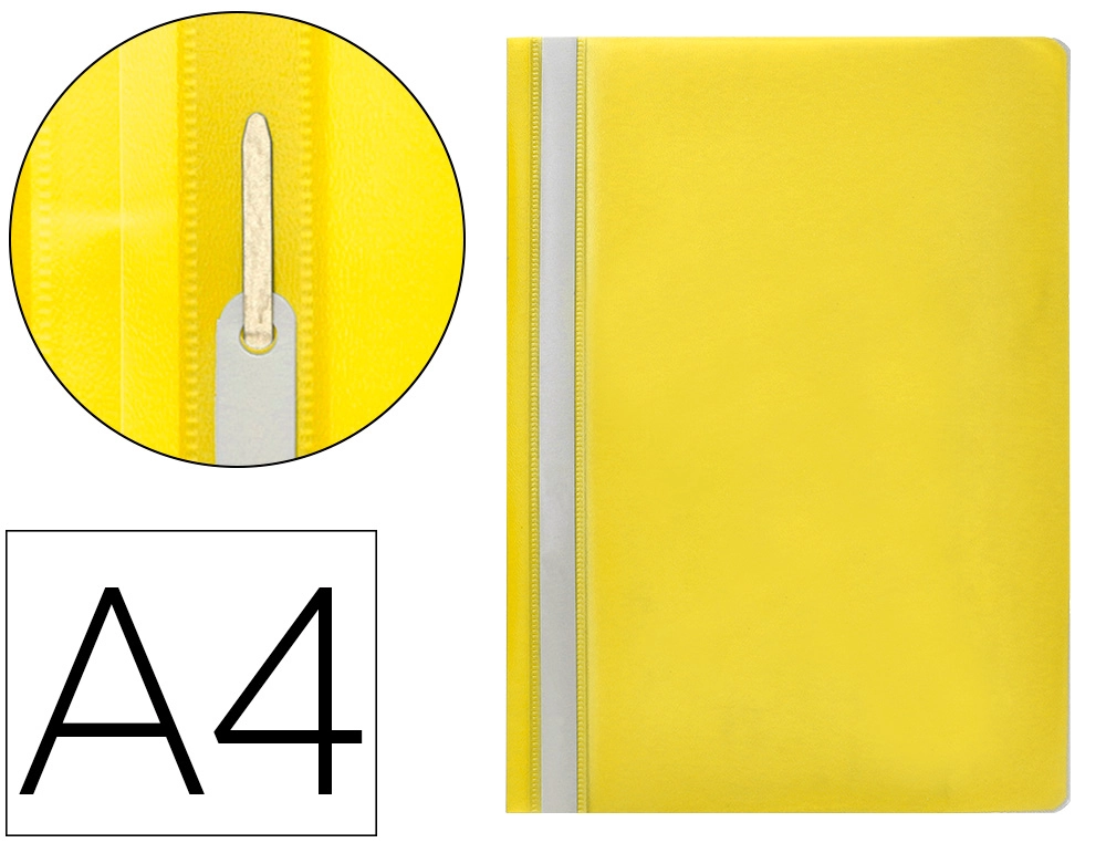 Carpeta dossier fastener plastico q-connect din A4 amarilla