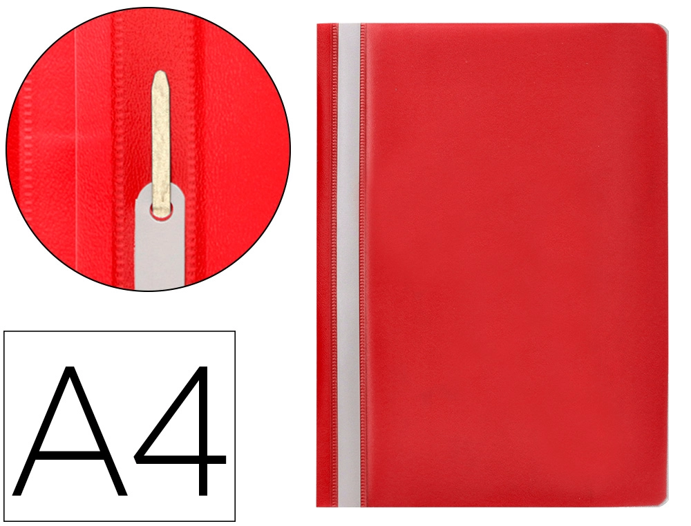 Carpeta dossier fastener plastico q-connect din A4 roja