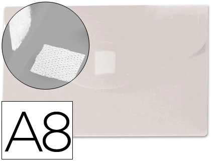 Carpeta liderpapel dossier broche polipropileno din A8 incolora con cierre de velcro