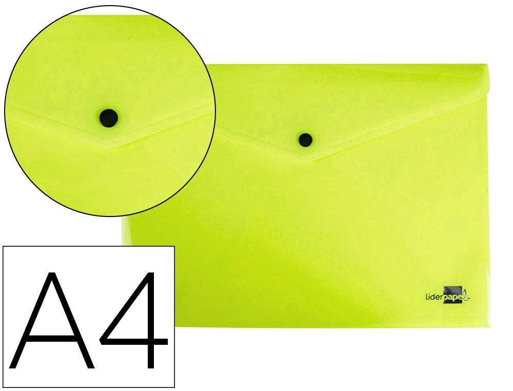 Carpeta liderpapel dossier broche polipropileno din A4 amarillo fluor opaco 50 hojas