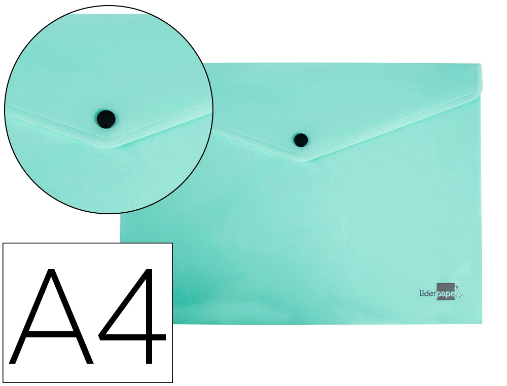 Carpeta liderpapel dossier broche polipropileno din A4 verde manzana opaco 50 hojas