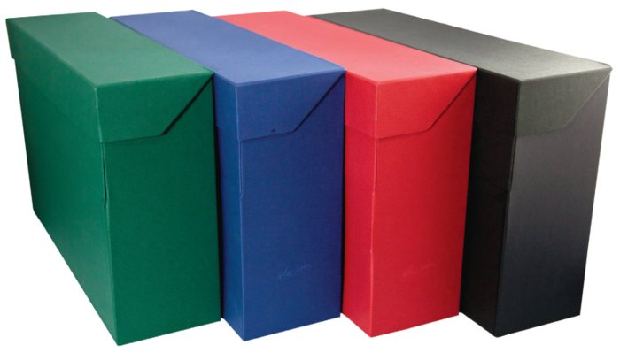 Caja transferencia folio carton forrado geltex negro
