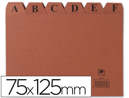 Indice ficheros carton nº2 cuero a-z 125X75MM