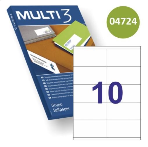 Etiqueta impresora 105X57 caja 100 ref,4724 MULTI3