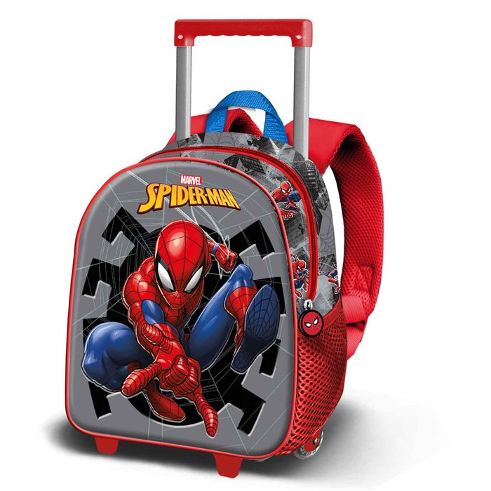 Mochila 3D con ruedas pequeña spiderman symbol