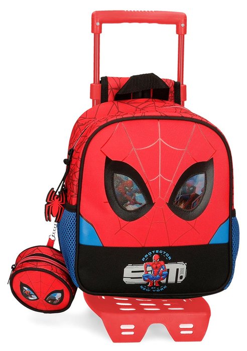 Mochila preescolar spiderman protector + carro