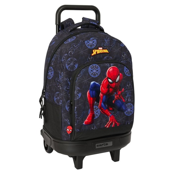 Mochila escolar + carro compact extraible spiderman attack