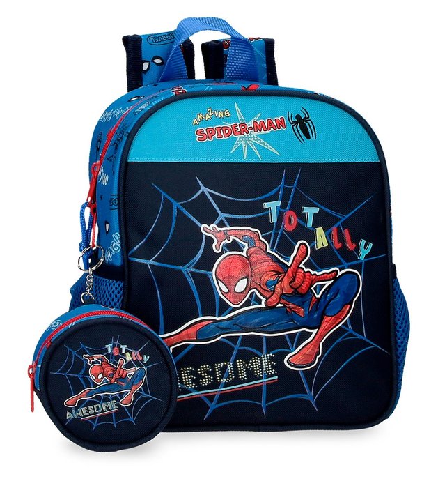 Mochila preescolar spiderman totally awesome adapt,