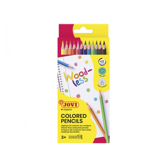Lapiz color JOVI woodless triangular 12 colores