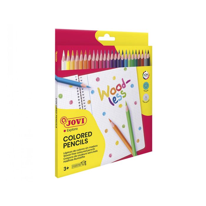 Lapiz color JOVI woodless triangular 24 colores