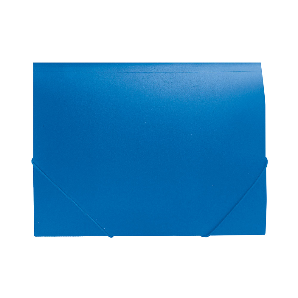 Carpeta cartón solapa azul folio con gomillas