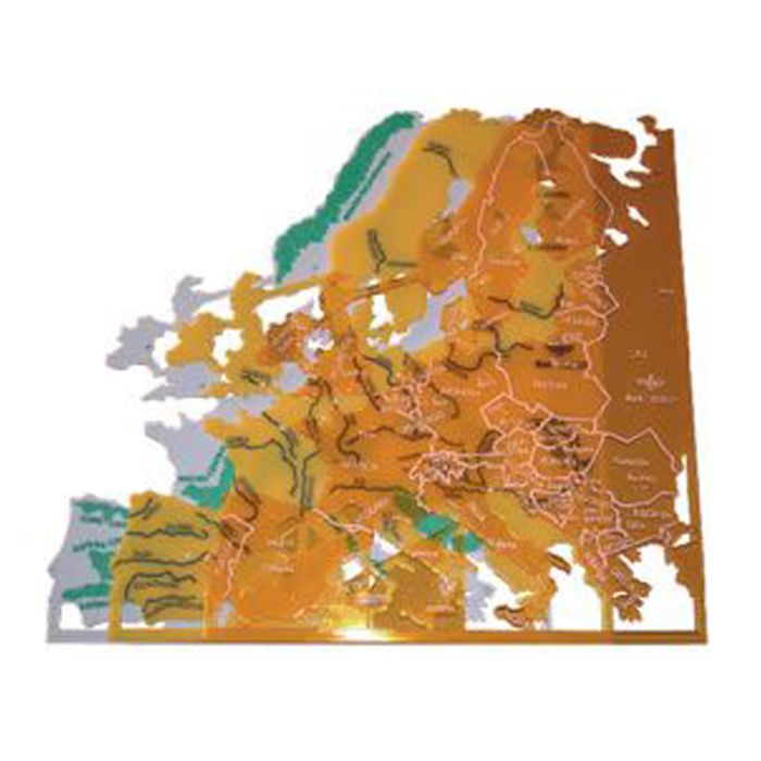 PLANTILLA MAPA DE EUROPA 255X210 3 UNIDADES RIOS RELIEVE POLITICO