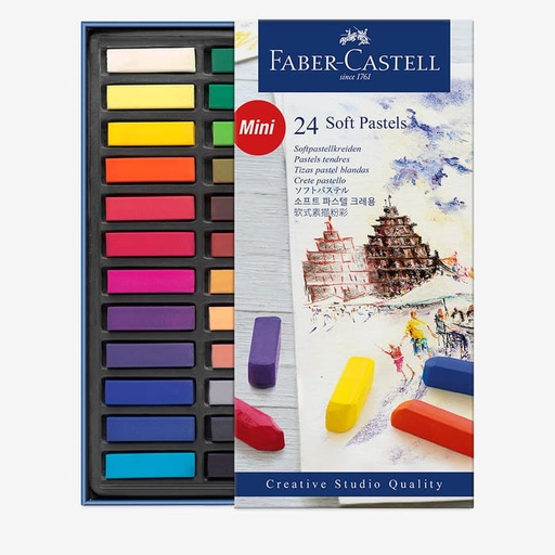 TIZA PASTEL CUADRADA BLANDA FABER CASTELL 24 COLOR