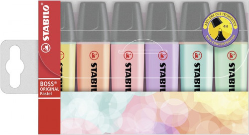 ROTULADOR STABILO BOSS PASTEL FLUORESCENTE 70 ESTUCHE DE 6 UNIDADES SURTIDAS