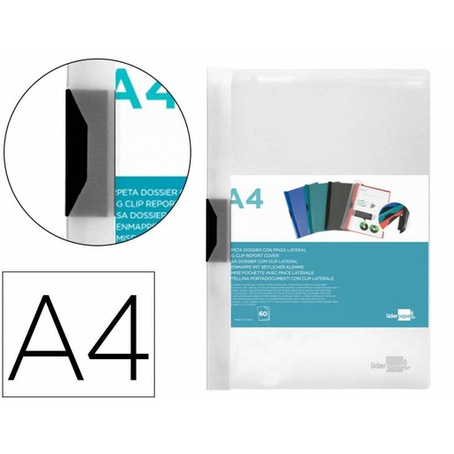 DOSSIER PP A4 PINZA METALICA AZUL