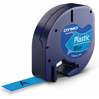 CINTA ROTULADORA LETRATAG 12MMX4M NEGRO/AZUL DYMO S0721650