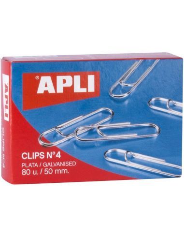 CLIPS PLATEADO APLI 4 50MM 80 UNID