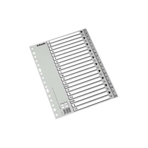INDICE PLASTICO F� AZ GRIS CON CARTULINA EN BLANCO