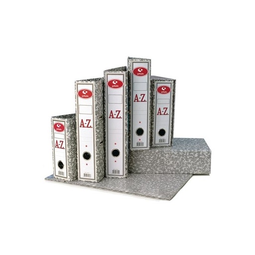 ARCHIVADOR AZ CON CAJA Fº JASPEADO GRIS + CAJA