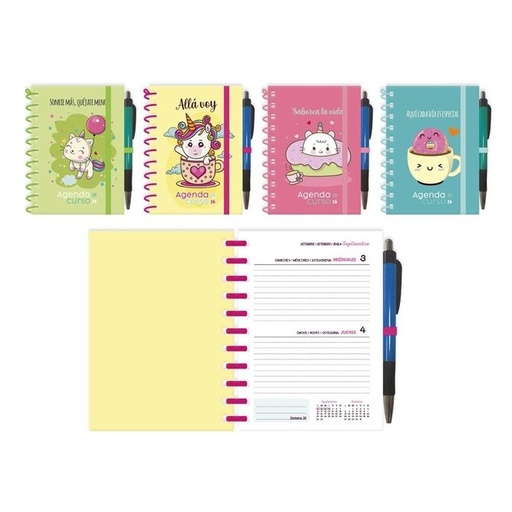 Agenda escolar 25/26 8 2d/p glitter espiral con boli - Librería La ...