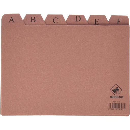 INDICE FICHERO CARTON CUERO A-Z NUMERO 5 215X160MM