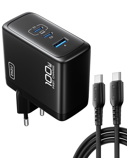 CARGADOR ULTRARRAPIDO GAN 30W USB-C+USB-A BLANCO