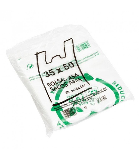 BOLSA CAMISETA 35X50 70% RECICLADO 1 KG (80 UNIDADES)