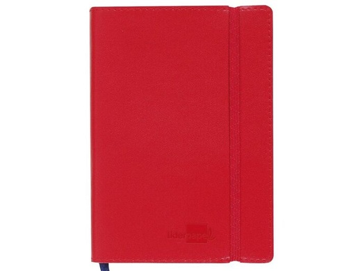 LIBRETA LIDERPAPEL SIMIL PIEL A6 120 HOJAS 70G/M2 CUADRO 4MM SIN MARGEN ROJO