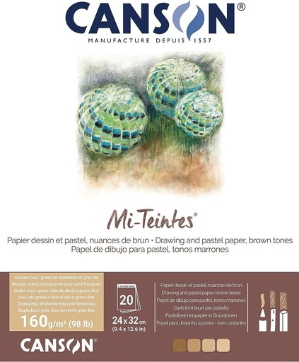 Bloc enc 24X32 20H mi-teintes abeja 160G tonos tierra