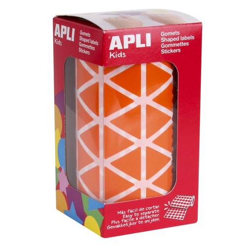 [11493] Rollo gomets triangulares 20 mm naranjas