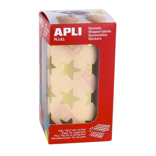 [12044] Rollo gomets estrellas 19,5 mm metalizados oro