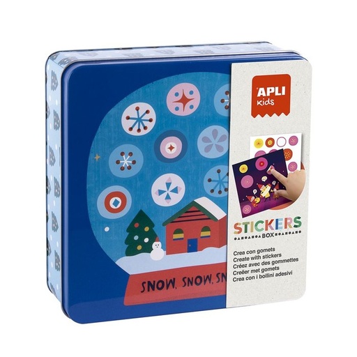 [19245] Juego gomets caja metalica stickers game navidad