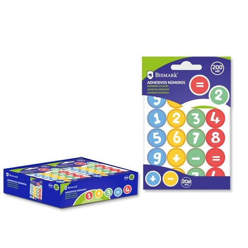 [327338] Gomets adhesivos numeros ø20mm 20 uds X10 h,/bolsa