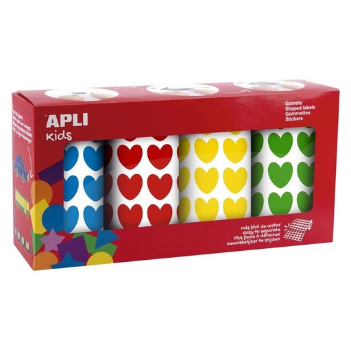 [19502] Pack 4 rollos gomet corazones 7080 unidades