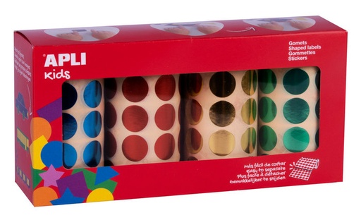[102410] Pack rollos de gomets metalizados redondos ø 20 mm