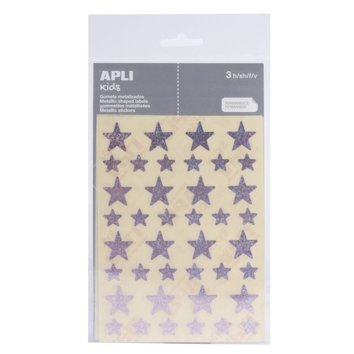 [12055] Bolsa gomets estrellas 12,5 y 19,5 mm holograficos rosas
