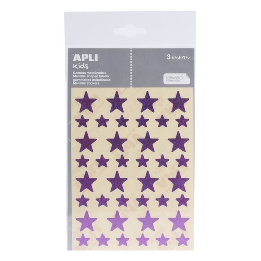 [12056] Bolsa gomets estrellas 12,5 y 19,5 mm holograficos lilas