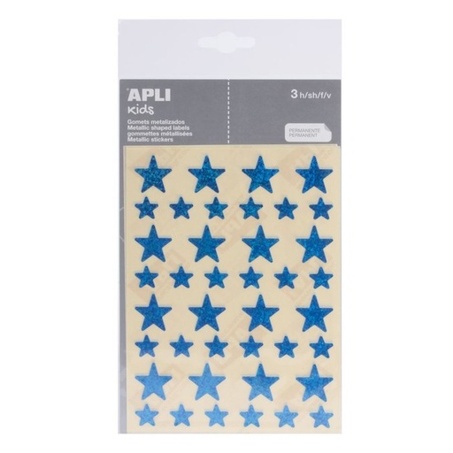 [12057] Bolsa gomets estrellas 12,5 y 19,5 mm holograficos azules