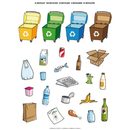 [12788] Gomets tematicos reciclaje 12 hojas