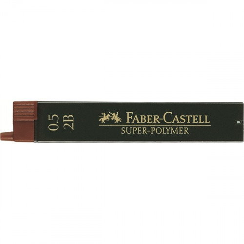[120502] Estuche 12 minas 0.5MM super polimeras 2B faber castell 120502