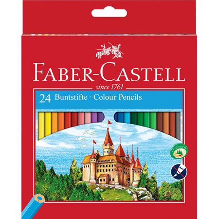 Estuche 24 lapices colores hexagonales ht faber castell 120124