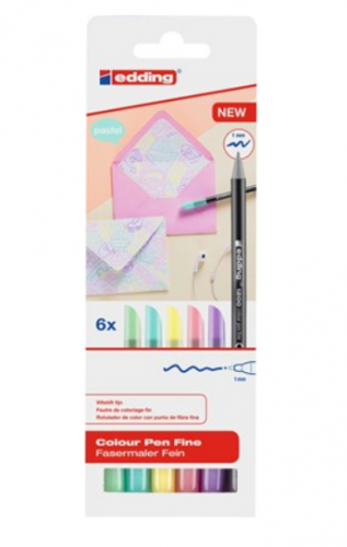 [1200-6-S PASTEL] Pack 6 rotuladores surtidos 1200 pastel EDDING 1200-6-s pastel