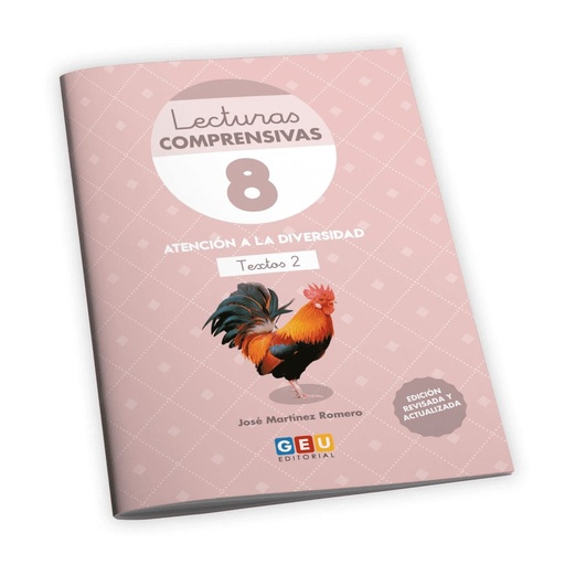 [978-84-17748-23-4] Lecturas comprensivas 8. Cuaderno de refuerzo escolar I 2º de primaria I Ejercicios de comprensión lectora. Ortografía y gramática. Leo Textos hasta 250 palabras. Pauta cuadrícula I Editorial GEU.