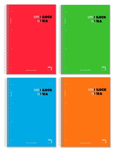 PAQ/4 CUADERNO SUPERBLOCK A5 MICR. 160H 5X5 60GR T