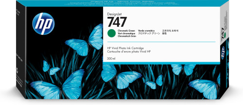 [P2V84A] HP cartucho de tinta verde cromática designjet 747 de 300 ml
