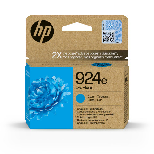 [4K0U7NE] HP cartucho de tinta original evomore 924E cian