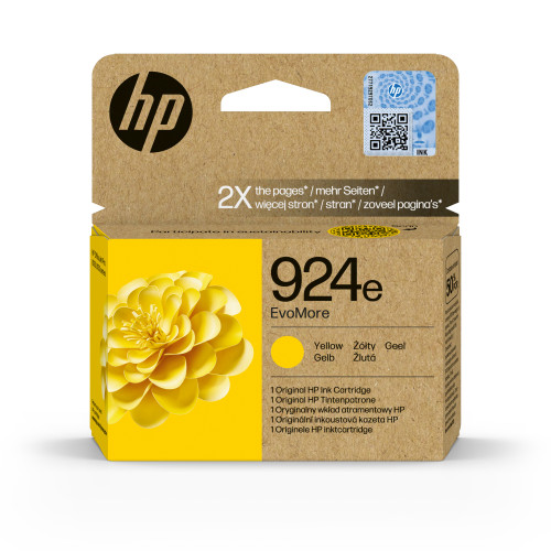 [4K0U9NE] HP cartucho de tinta original evomore 924E amarilla